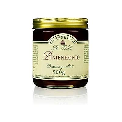 Rüdiger Feldt Imkerei + Bienenprodukte Piniový med tmavý mírně pikantní med z borového lesa 500 g