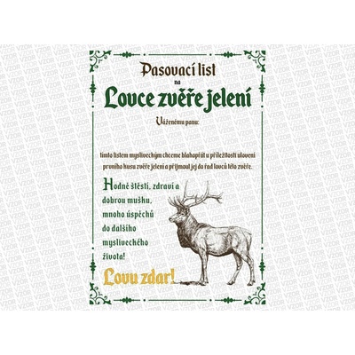 Pasovací list na lovce zvěře jelení – Zboží Mobilmania