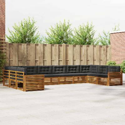 vidaXL Комплекти дивани с възглавница 6 pcs Натурален и Антрацит (3374217)