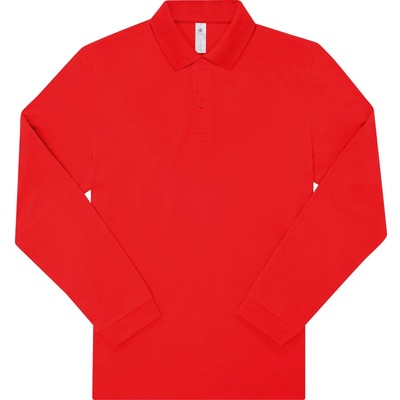 B&C My polo 210 LSL Piqué polo s dlouhým rukávem červená