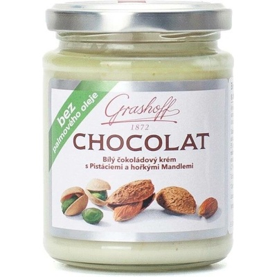 Grashoff Bílý čokoládový krém s pistáciemi a mandlovým aroma sklo 235g