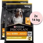 PRO PLAN ALL SIZES ADULT Light/Sterilised пиле 2 x 14 кг