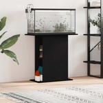 vidaXL Стойка за аквариум, черен дъб, 75x36x72, 5 см, инженерно дърво (862158)