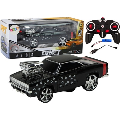Lean Toys 18564 RC auto Drift 360 svetiel a zvukov, čierna 1:18