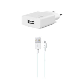 Ttec Зарядно 220V SmartCharger USB Travel Charger, 2, 1A, incl, Micro USB Cable - Бяло, 116903