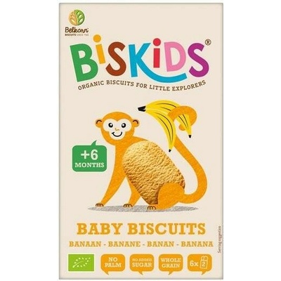 BISkids BIO dětské celozrnné sušenky s banánem bez přidaného cukru 6M+, 120 g