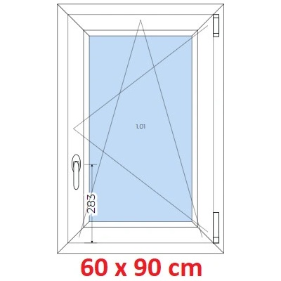 Soft Plastové okno 600 x 900 mm, otevíravé a sklopné, Zlatý dub