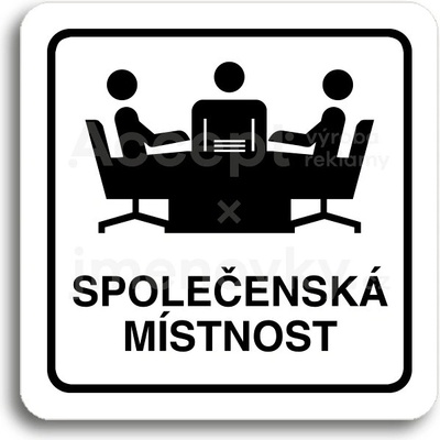 ACCEPT Piktogram společenská místnost - bílá tabulka - černý tisk