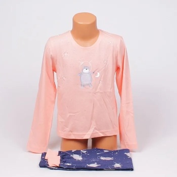 Image 1 of Детска пижама в бледооранжево и тъмносиньо с картинка