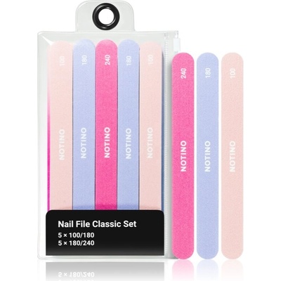 Notino Nail File Classic Set 100/180x5 180/240x5 sada pilníkov