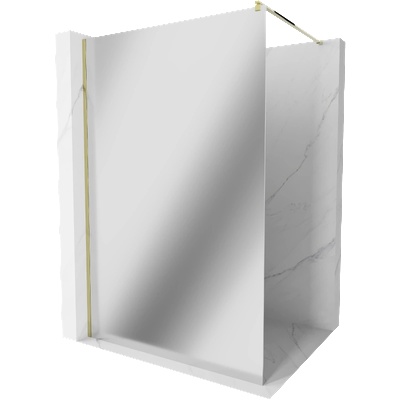 Mexen Kioto душ стена Walk-in 100 x 200 cm, огледало 8 mm, злато - 800-100-101-50-50 (800-100-101-50-50)