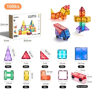 MiDeer Barevná magnetická stavebnice 100 ks