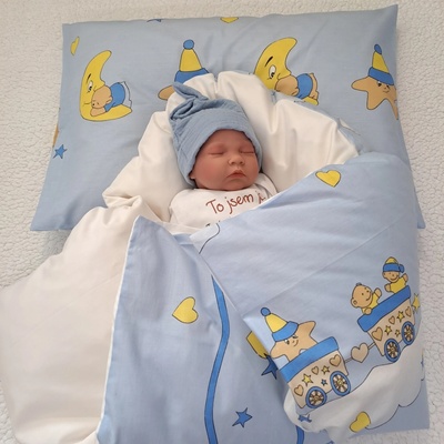 Pro útulný domov Péřová zavinovačka Vláček a medvídci Sada 4v1