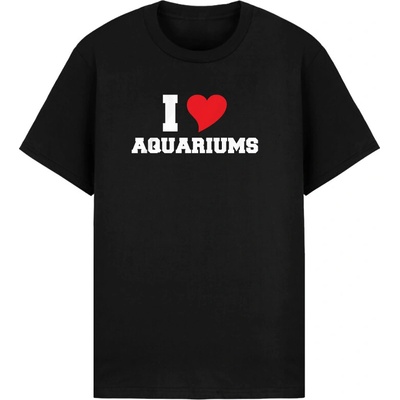 Aqua Merch tričko I Love Aquariums čierna