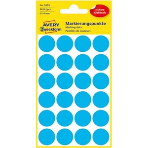 AVERY Етикет avery 3005 предна точка 18 мм синьо 96 броя/опаковка (3005)