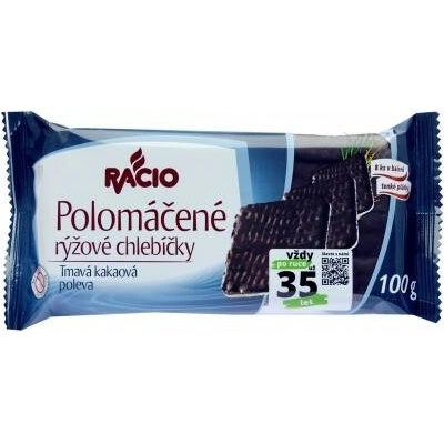 Racio Polomáčené rýžové chlebíčky v tmavé kakaové polevě 100 g