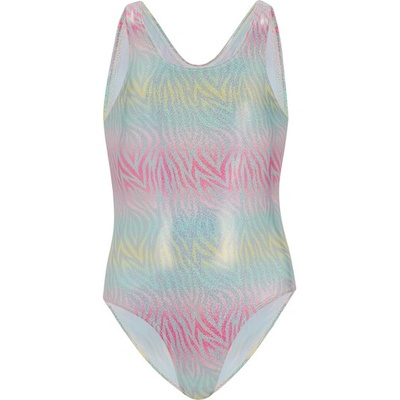 Regatta Dívčí jednodílné plavky Katrisse RKM029 Ombre Metallic Zebra Print