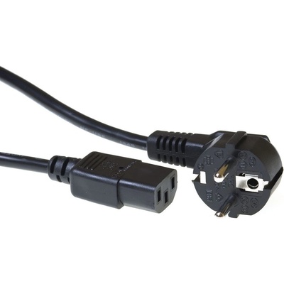 ACT Powercord мрежов конектор Schuko CEE 7/7 мъжки (под ъгъл) - C13 IEC 60320 2.5m черен AK5010 (AK5010)