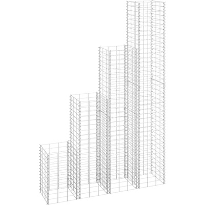 vidaXL Gabionové vyvýšené záhony 4 ks 30x30x50/100/150/200 cm železo