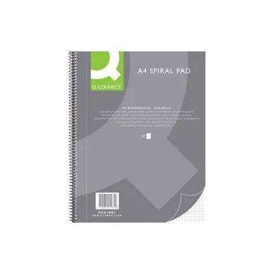 Q-CONNECT Тетрадка със спирала и тв. корица А4 80л. квадратчета