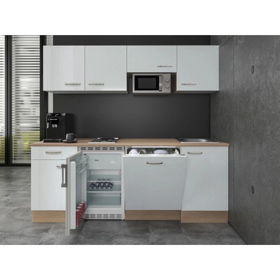 Flex Well Kuchyňa Valero 210 cm/typ 1 chladnička/mikrovlnka/var.doska/umývačka