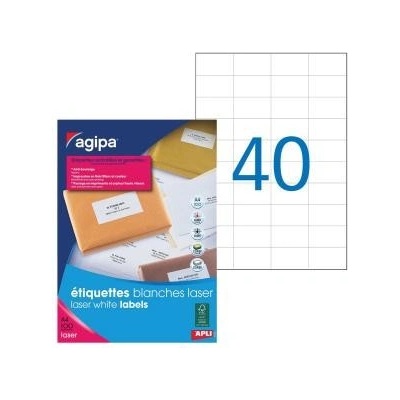 Etikety laser 52,5x29,7mm Agipa A4 100 hárkov