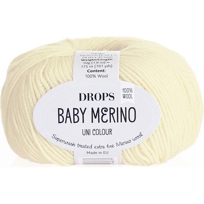 Příze DROPS Baby merino uni color 02 - smetanová