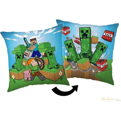 Jerry Fabrics Polštář Minecraft Creeper rush 40x40 – Zboží Dáma