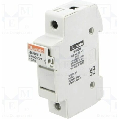 LOVATO ELECTRIC FBE01D1P Pojistkový spodek; 10x38mm; na přípojnici DIN; 32A; Póly: 1; 1kVDC