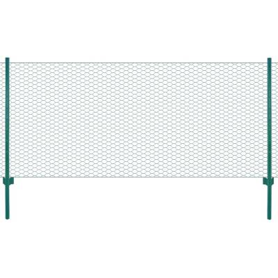 VidaXL Pletivo se sloupky, ocel, 25 x 0,5 m, zelené