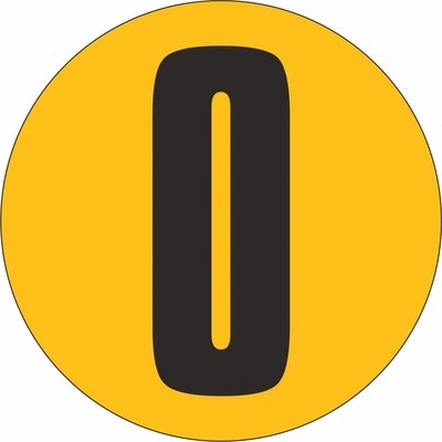 Podlahové číslo - 0 podlahové samolepky Průměr 300mm