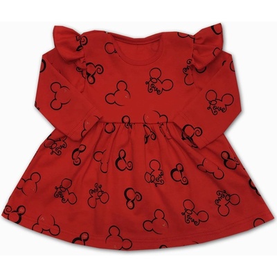 Kojenecké šatičky dl. rukáv Miki LOVE červená