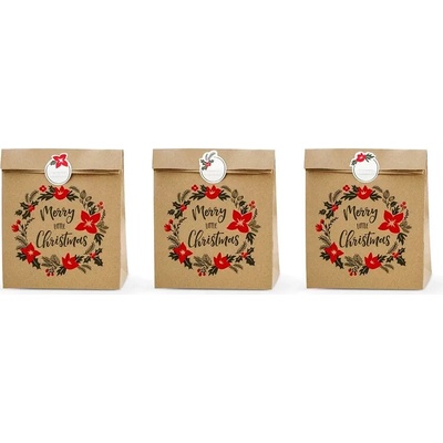 Taška darčeková papierová "Merry Little Christmas" 3ks
