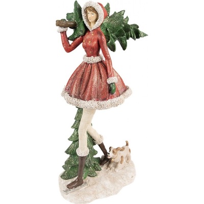 Figurka holčičky na bruslích se stromečkem – 25x17x43 cm