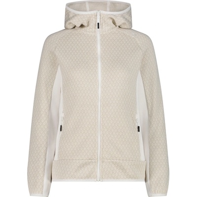 CMP Дамско поларено яке Cmp Women's Jacket Fix Hood Jacquard Knitted Fleece jacket - B. Co Gesso / Vaniglia - размер 48 (EU) (105-6203-0118)