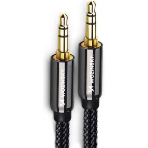 Wozinsky Универсален AUX кабел Wozinsky, 3.5mm мини жак, 1.5m, черен (WACMJB-1M)