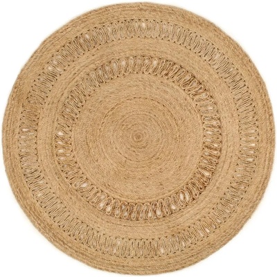 vidaXL Ръчно плетен килим, юта, 150 см, кръгъл (344963)