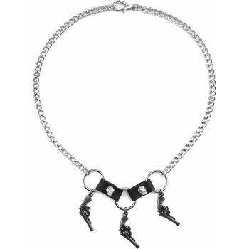 Image 1 of Leather & steel fashion чокър Hand Gun - LSF9 73