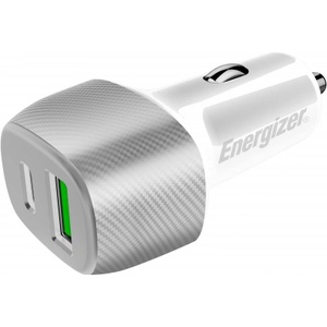 Energizer Зарядно за кола Energizer - D38WS, USB-A/C, 38W, бяло (D38WS)