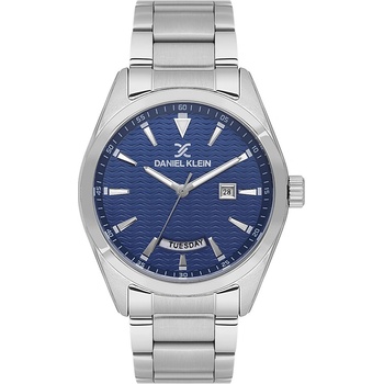 Daniel Klein Premium DK. 1.14087-2 Мъжки часовник, Сребрист- Син циферблат, Стоманена верижка