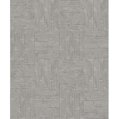 Khroma by Masureel Hnedo-sivá geometrická vliesová tapeta na stenu, Spirit of Nature, rozměry 0,53 x 10,05 m