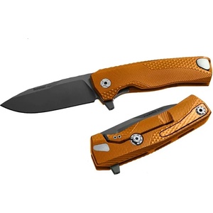 lionSTEEL rok a ob / Луксозно джобно ножче с дръжка от масивен алуминий и издръжливо острие от стомана m390 - оранжево (lion0158)
