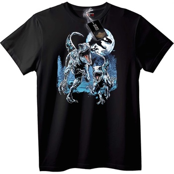NOONEBRAND Тениска Динозаври Нощ - 2XL, Black