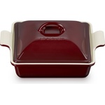 Le Creuset Форма за печене Heritage квадратна с капаче 23 см бургундско-червена (71005179490080)