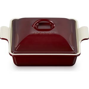 Le Creuset Форма за печене Heritage квадратна с капаче 23 см бургундско-червена (71005179490080)