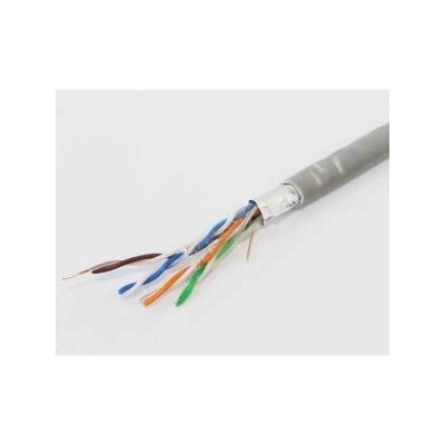 Меден FTP cat. 5e 24AWG CU, мрежов LAN кабел 4x2x0.5мм2 с UV защита, цена 1-Метър, СИВ, 24AWGCu