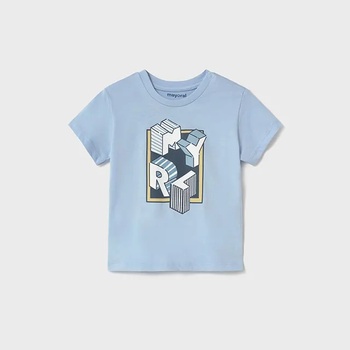 MAYORAL Тениска къс ръкав basic в светло син цвят за мини момче Майорал