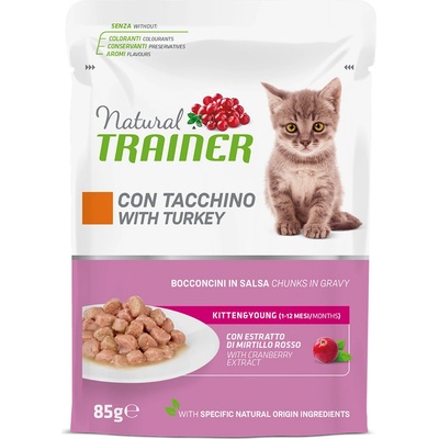 Natural Trainer Cat Kitten & Young krůtí 24 x 85 g