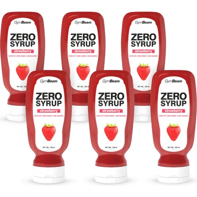 GymBeam Bezkalorický sirup Strawberry Syrup 6 x 320 ml
