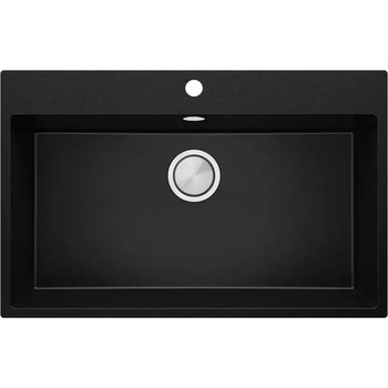 Твоят Стил Черна кухненска гранитна мивка Рига 80 XXL 780 x 500 мм